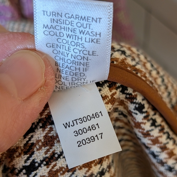 J. Jill Women's Houndstooth Embroidered Boho Jacket Stretch 2X Plaid Coat - Picture 9 of 9